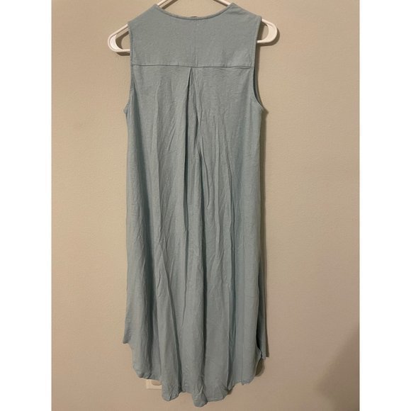 Soft Surroundings Light Blue Sleeveless Casual Midi Dress Linen Blend Size Small - Picture 5 of 7
